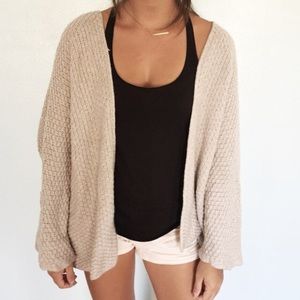 Brandy Melville tan knit cardigan